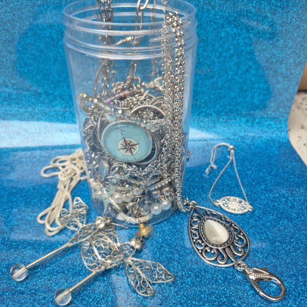 Silver Mystery Jewelry Jar
